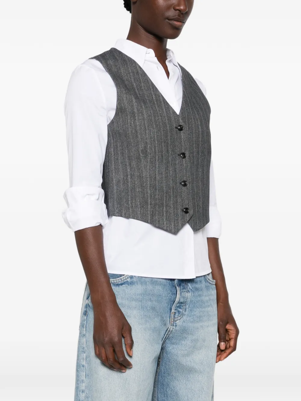 Circolo 1901 Gilet met krijtstreep Blauw
