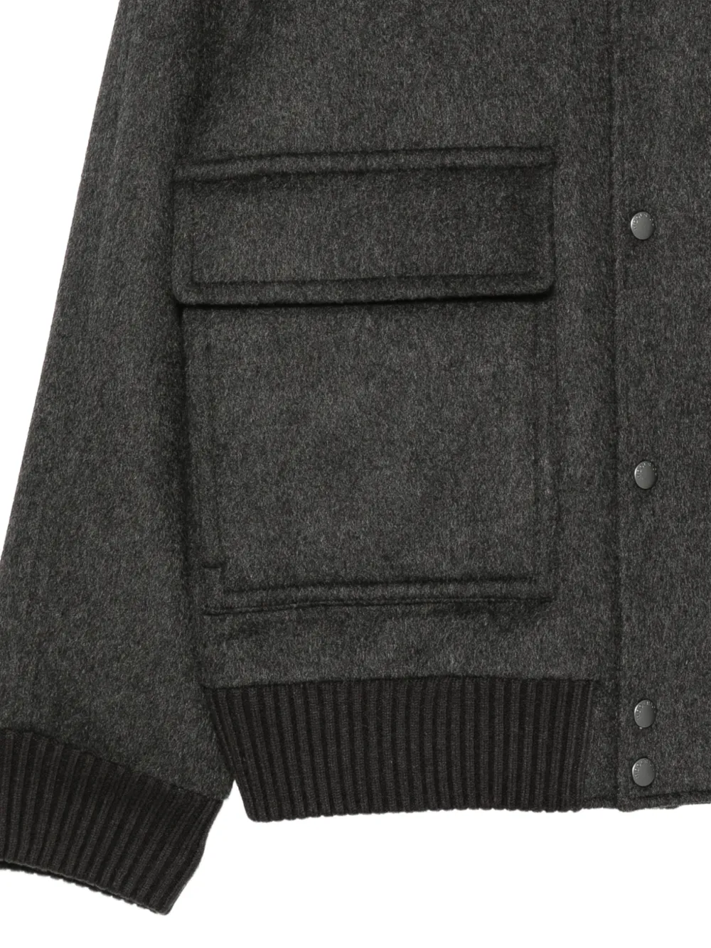 Woolrich ribbed-knit panelled bomber jacket Grijs