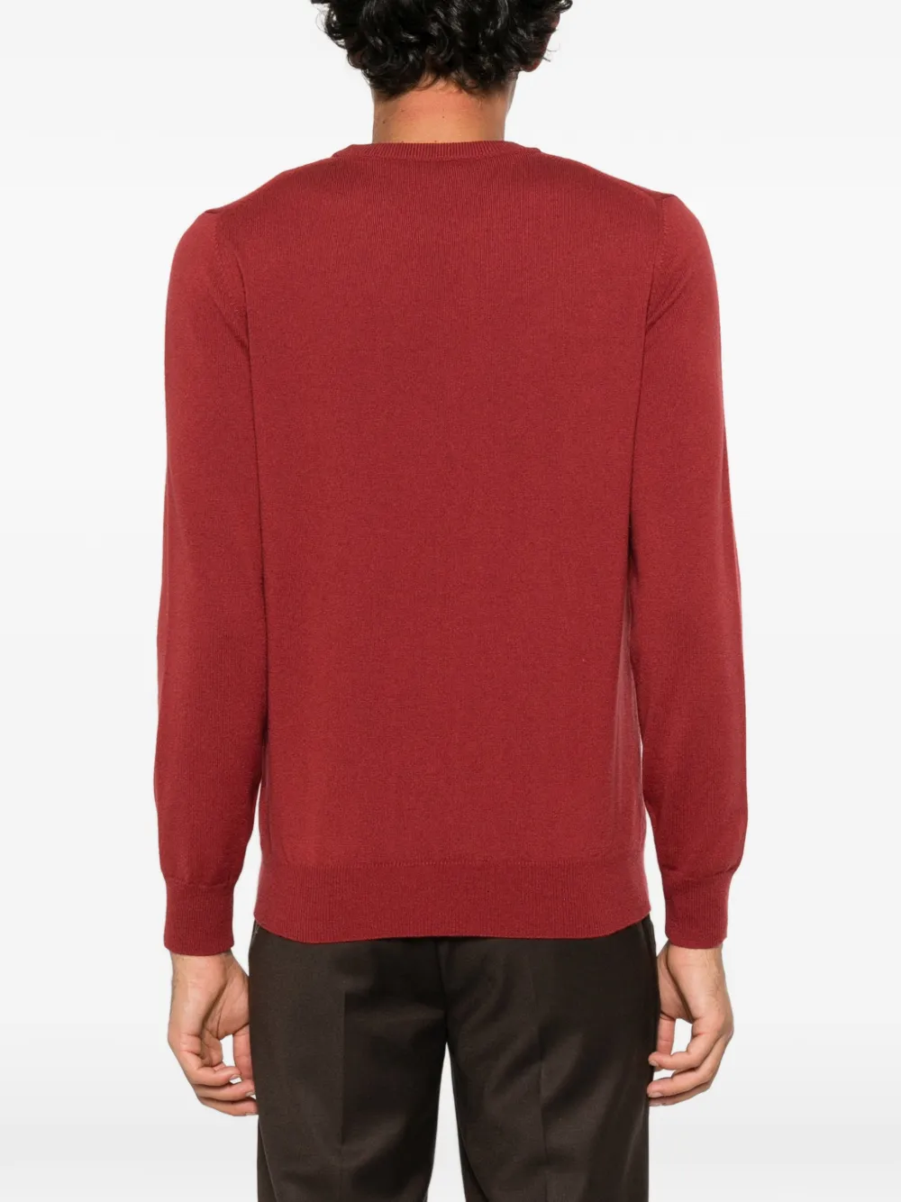 Kangra fine-knit crew-neck sweater Rood