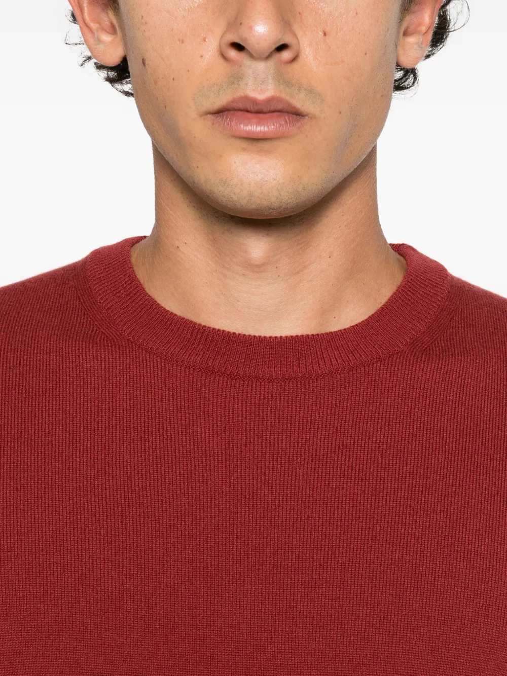 Kangra fine-knit crew-neck sweater Rood