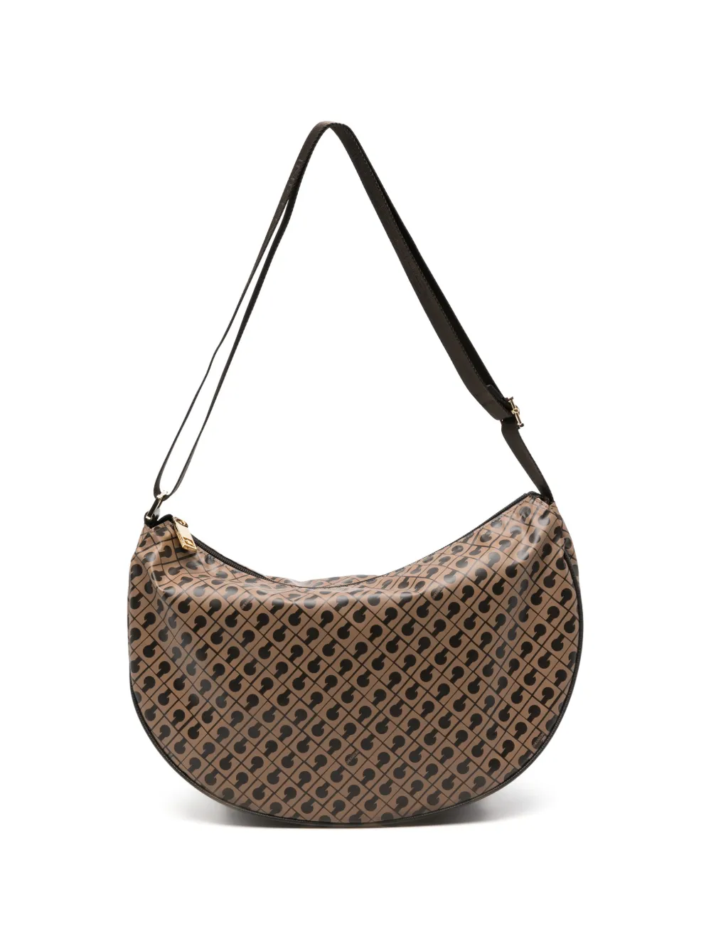 Gherardini monogram-print shoulder bag - Marrone