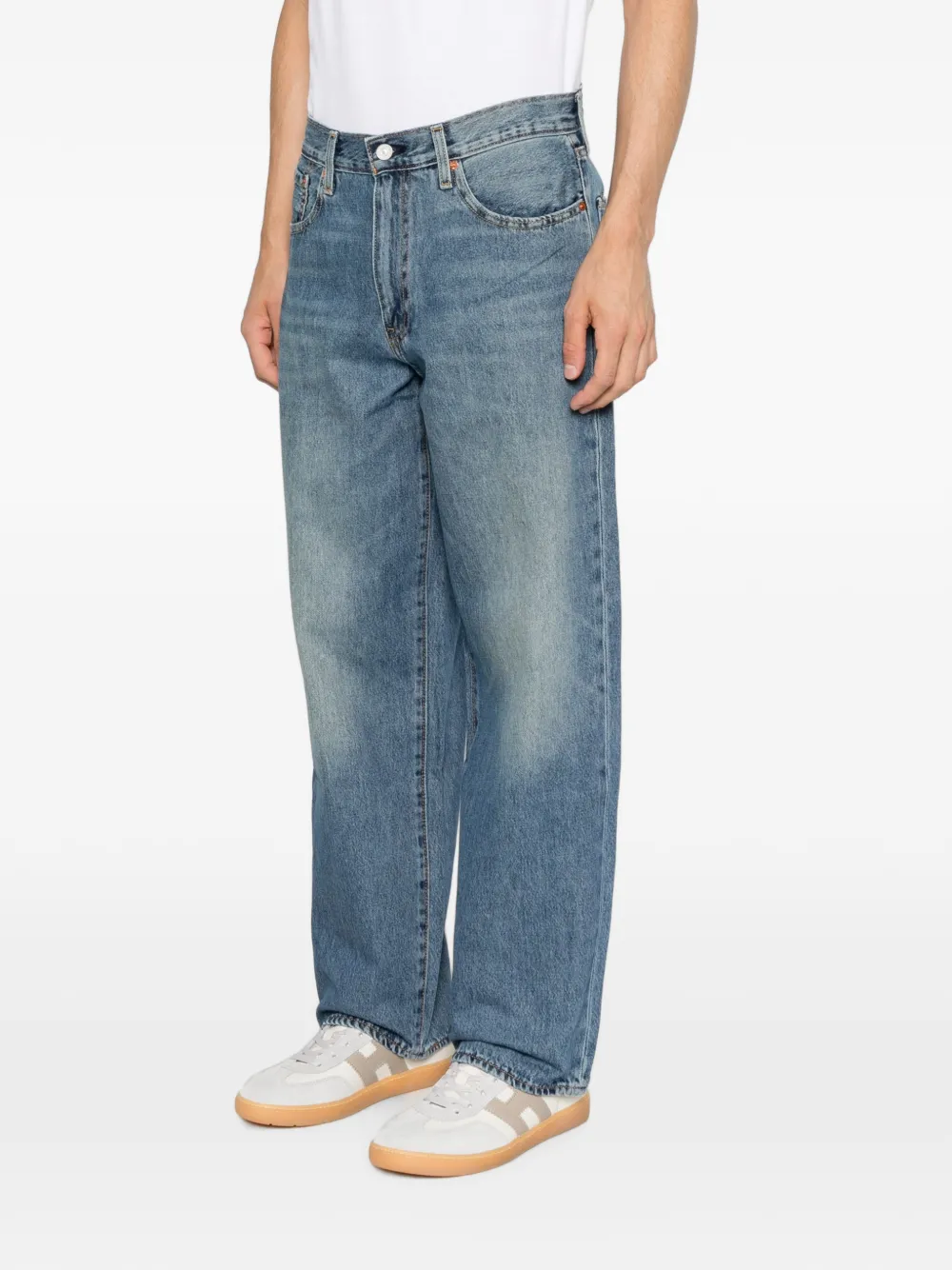 Levi's Straight jeans met vervaagd effect Blauw
