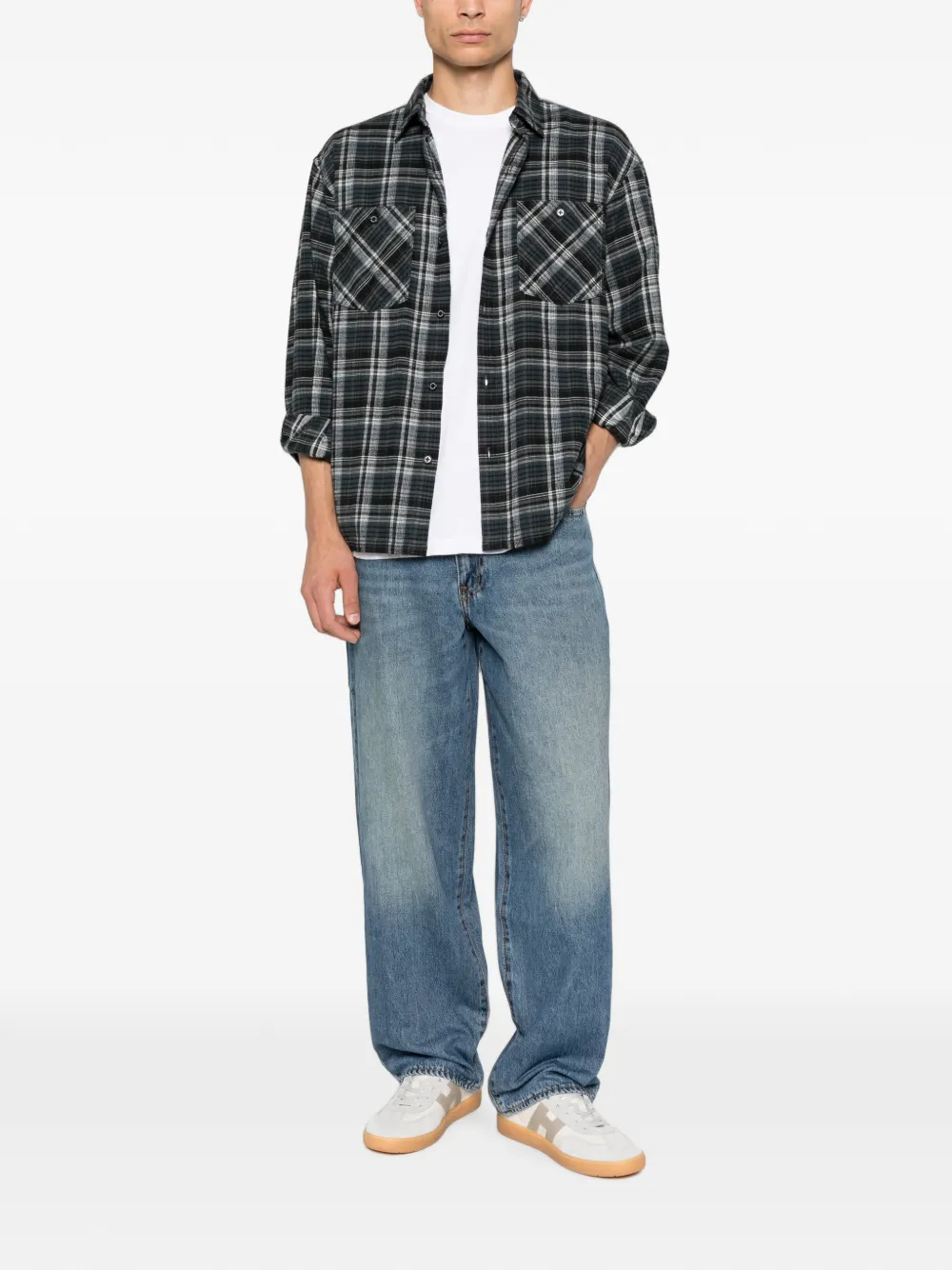 Levi's Straight jeans met vervaagd effect Blauw