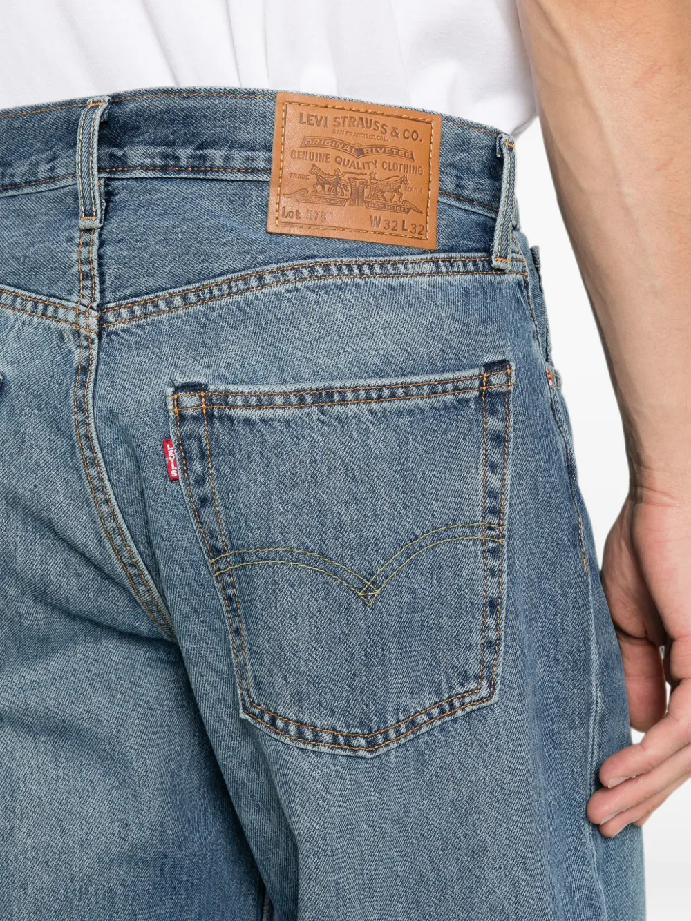 Levi's Straight jeans met vervaagd effect Blauw