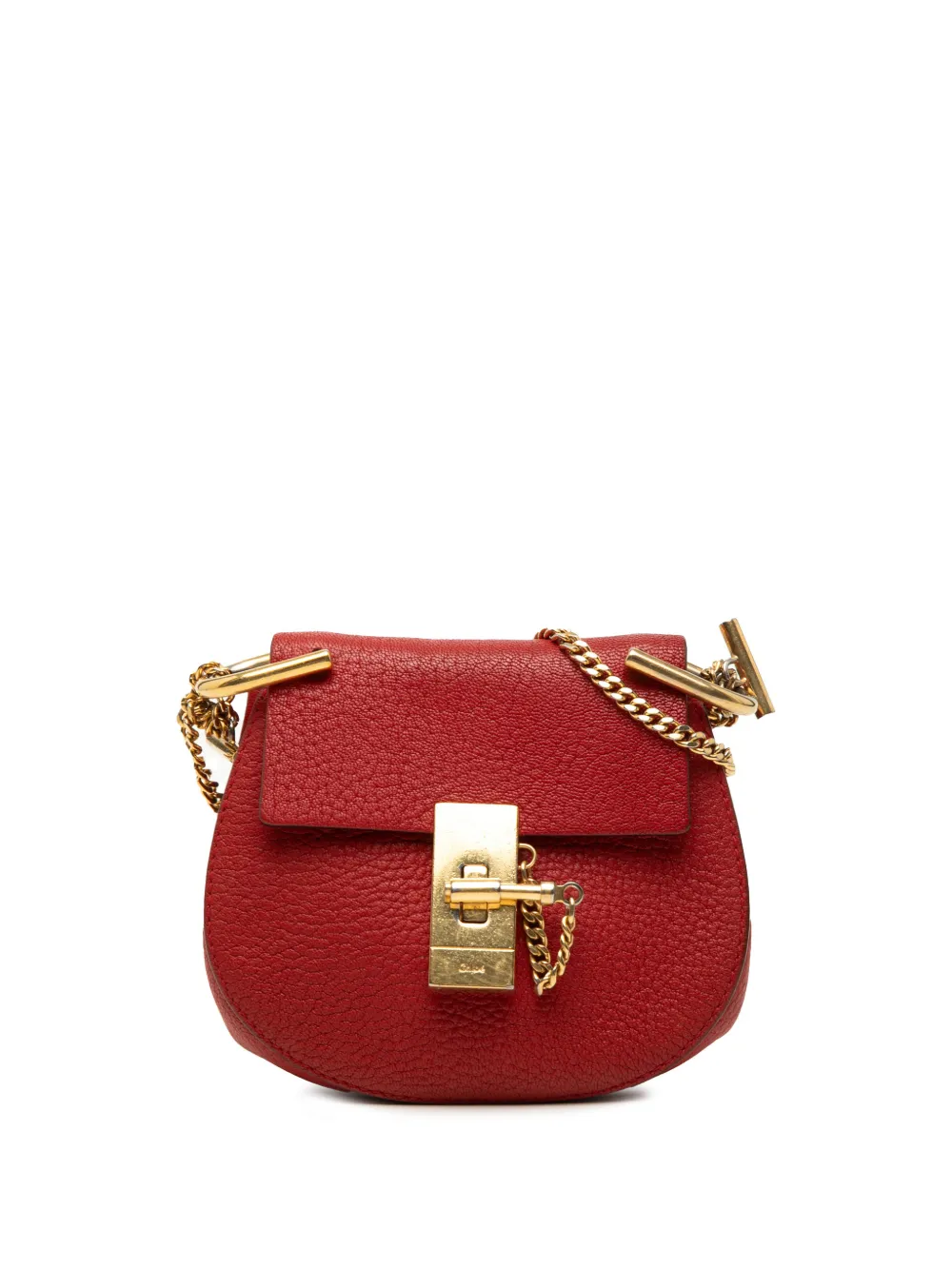 Chloé Pre-Owned 2016 Nano Grained Lambskin Drew crossbody bag - Rosso