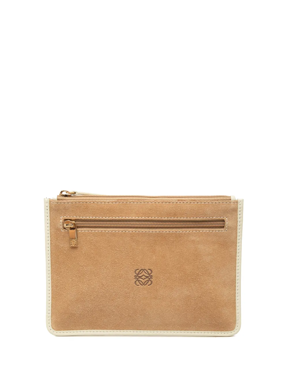 Loewe Pre-Owned 2011 Suede Anagram Flat pouch - Toni neutri