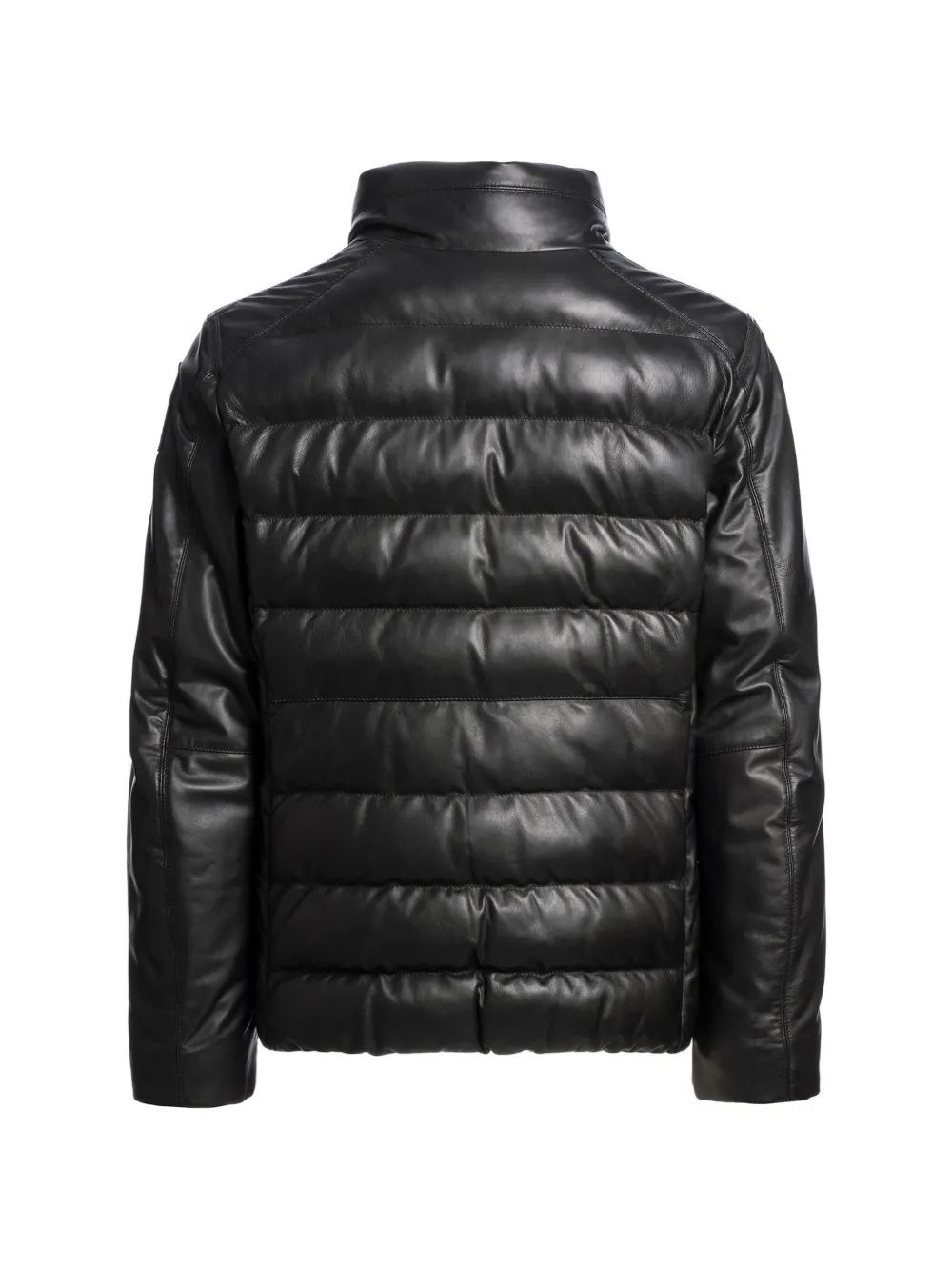 Parajumpers Ernie gewatteerd leren jack Zwart