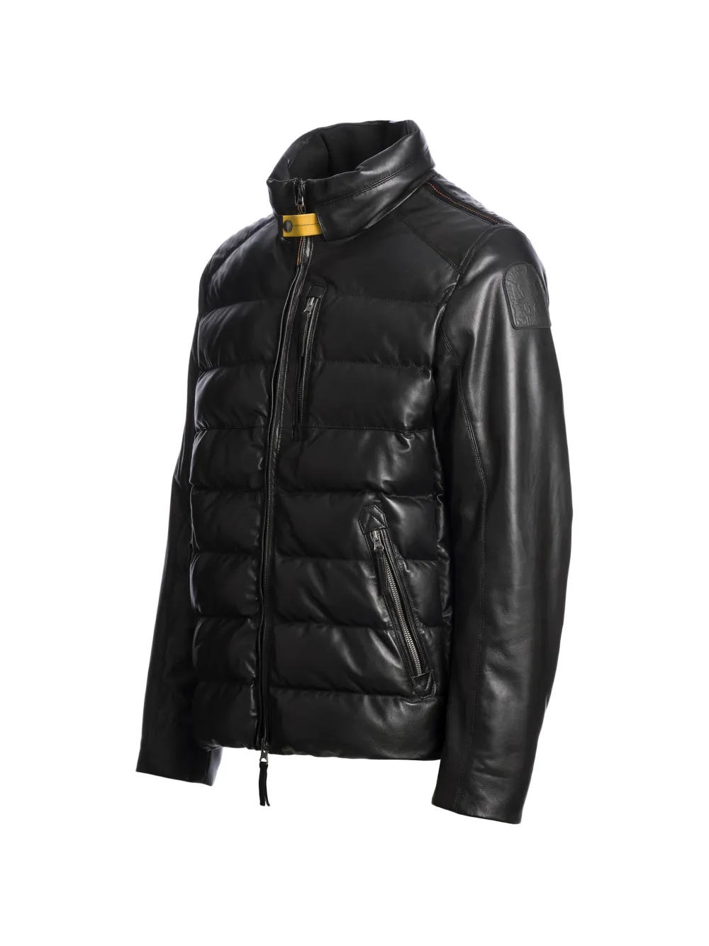 Parajumpers Ernie gewatteerd leren jack Zwart