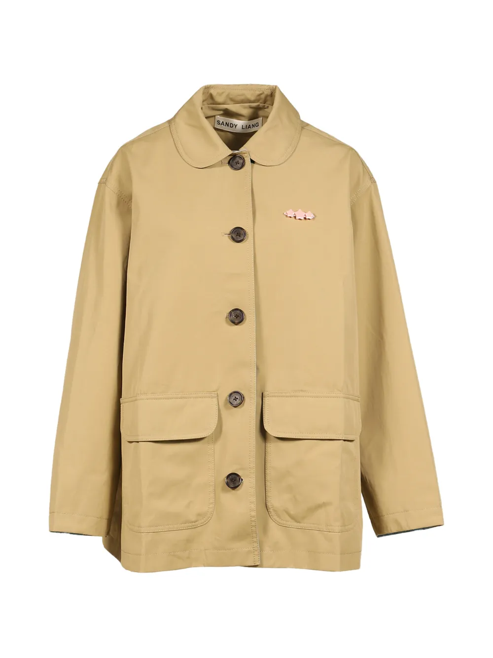Sandy Liang Romaine Barn star-embellished coat - Neutrals