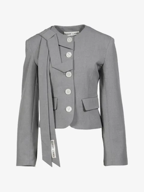 Sandy Liang Briar bow-detail single-breasted jacket