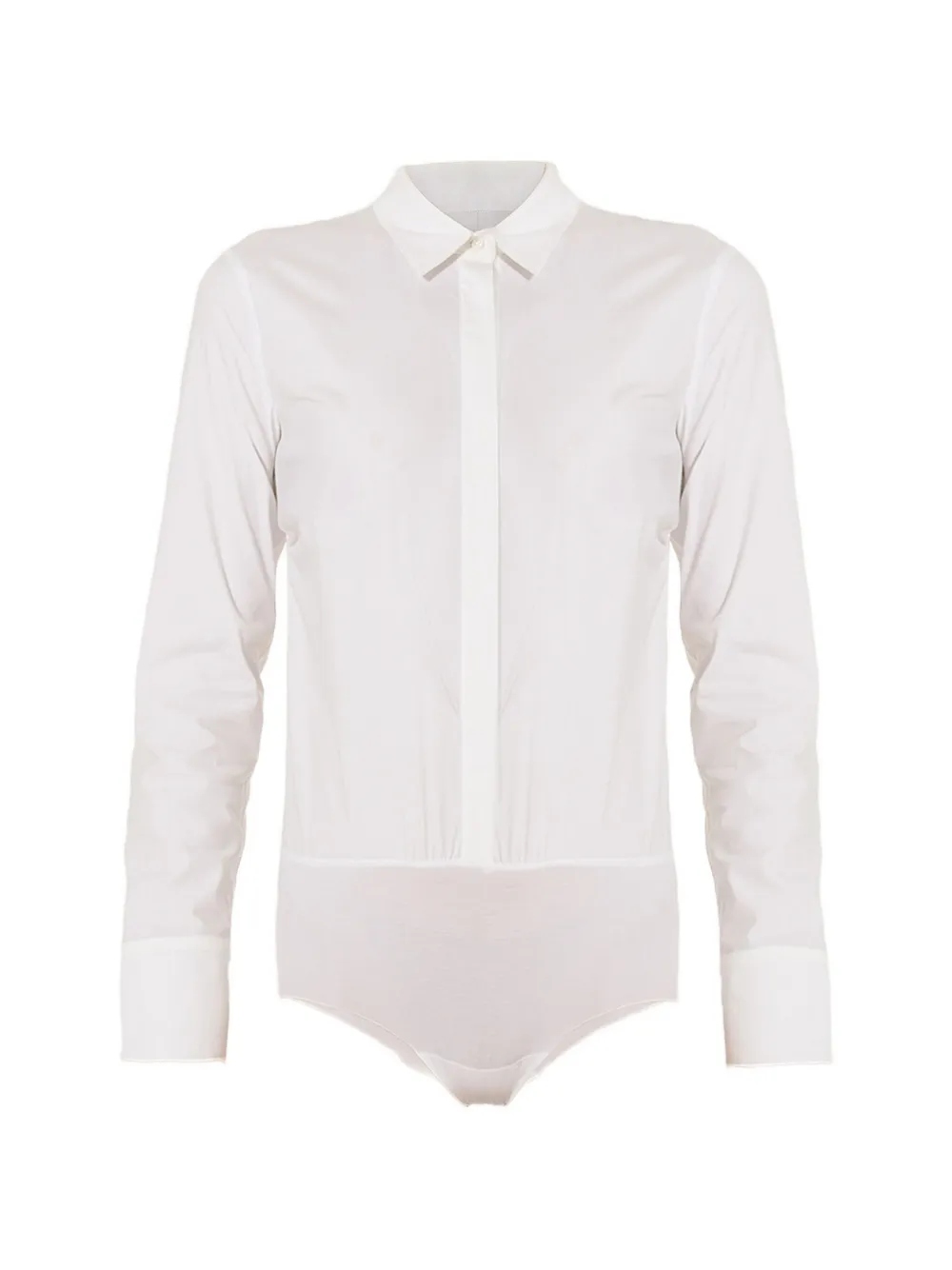 Wolford cotton-poplin collared bodysuit · M