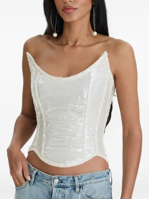 MOOS STUDIO Moonlight sequin-embellished corset top
