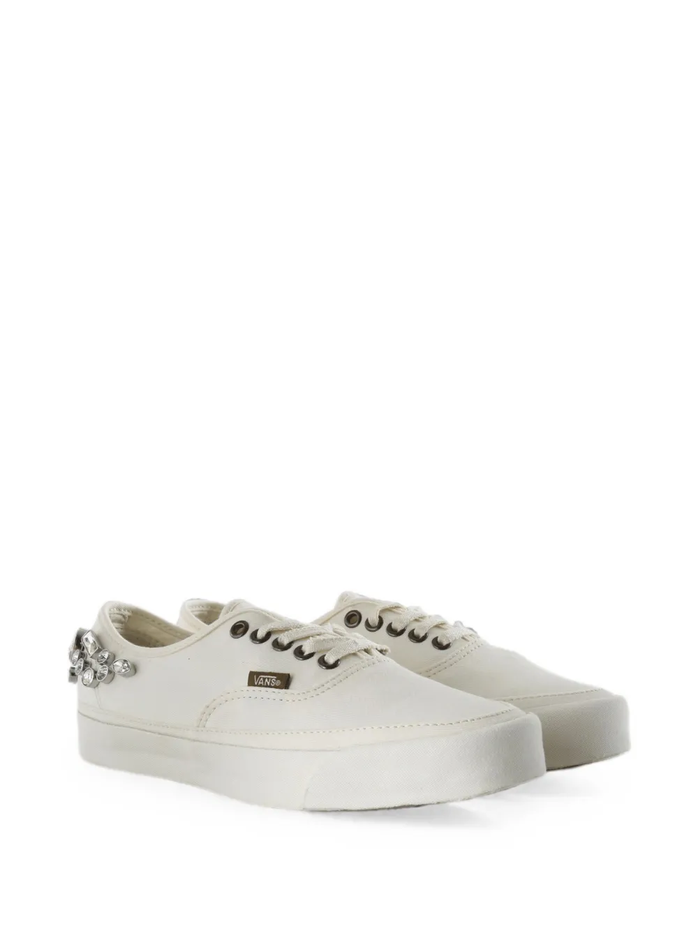 Vans LX Authentic 44 crystal-embellished sequinned sneakers Beige