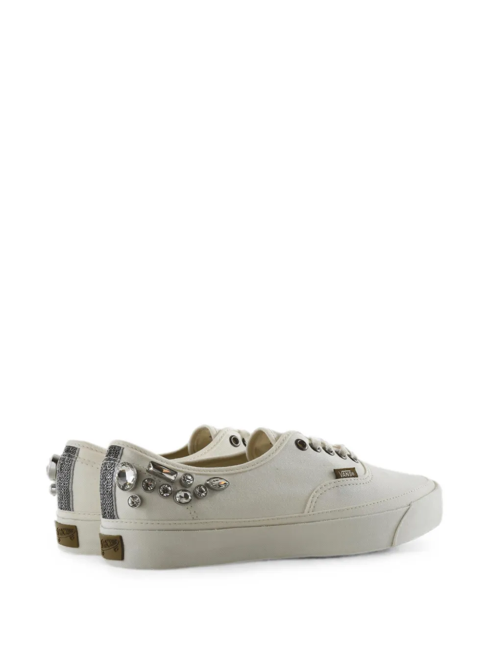 Vans LX Authentic 44 crystal-embellished sequinned sneakers Beige