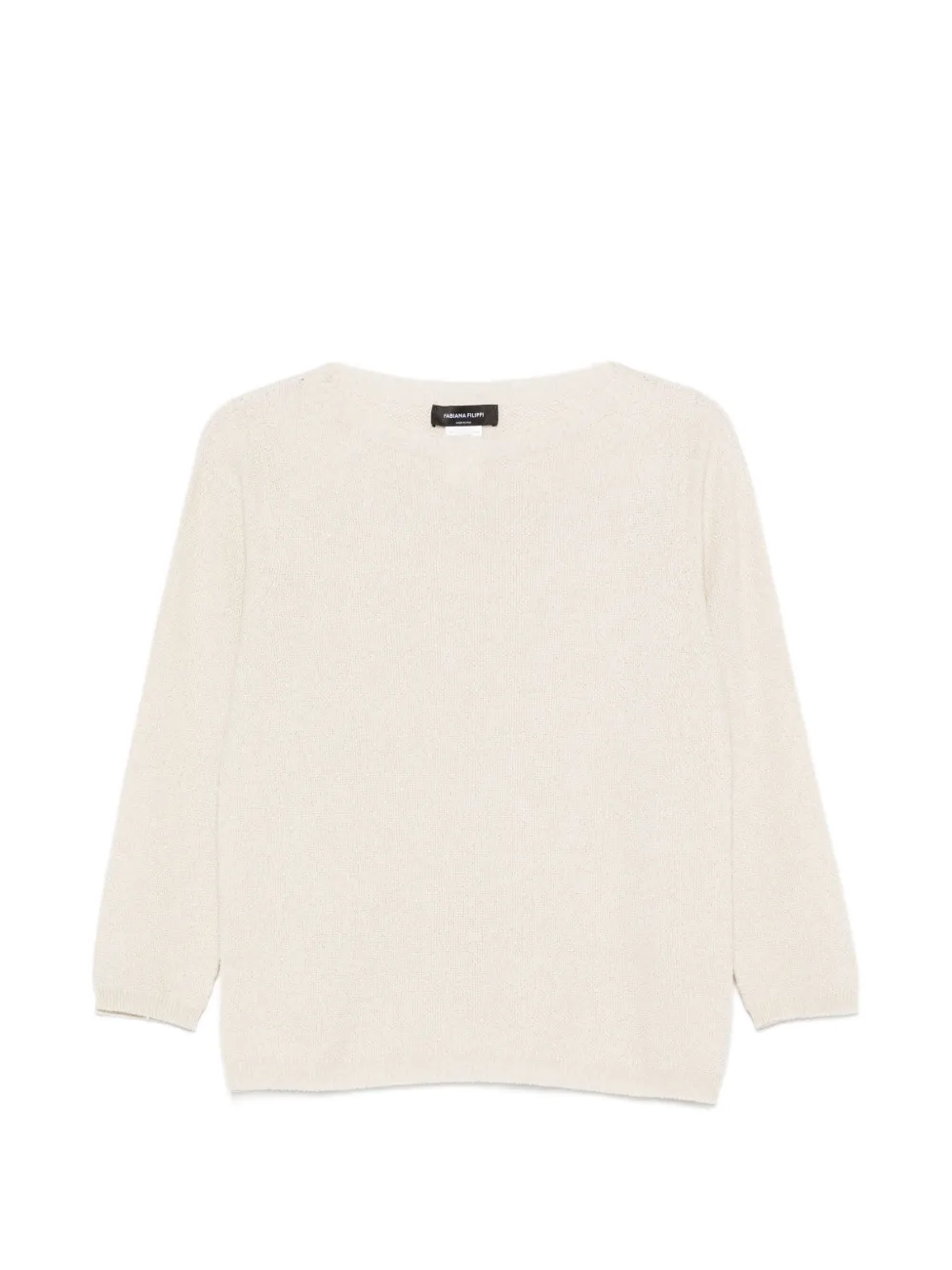 Fabiana Filippi fine-knit three-quarter-sleeve sweater - Nude