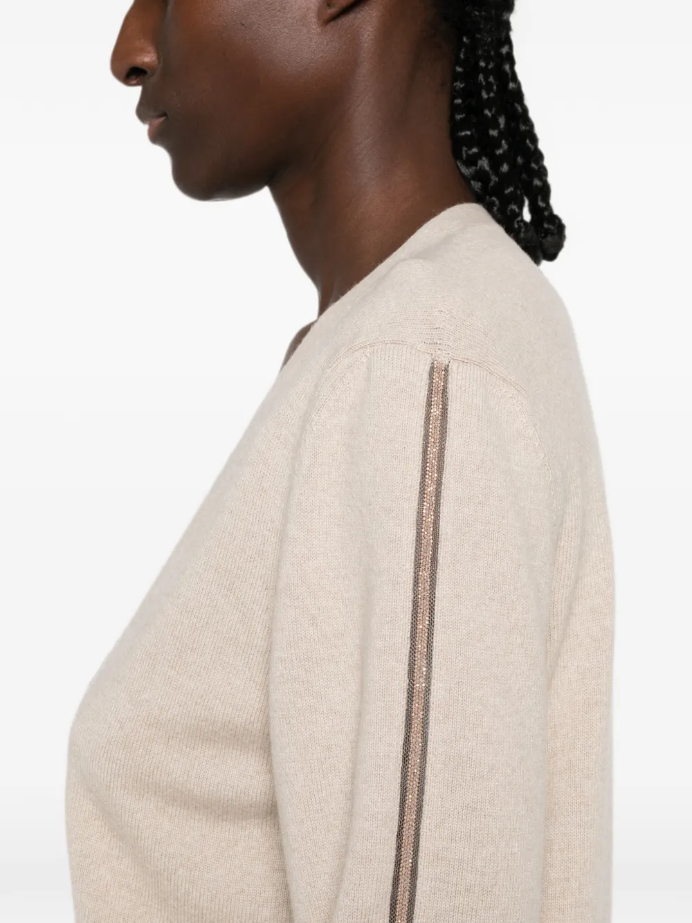 Fabiana Filippi Vest verfraaid met kralen Beige