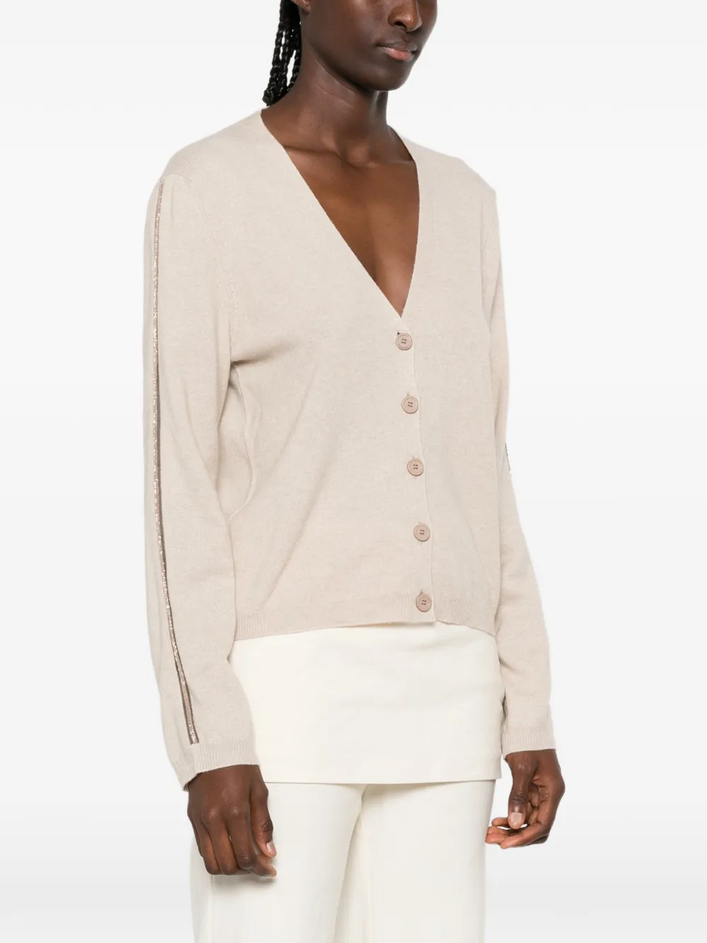 Fabiana Filippi Vest verfraaid met kralen Beige
