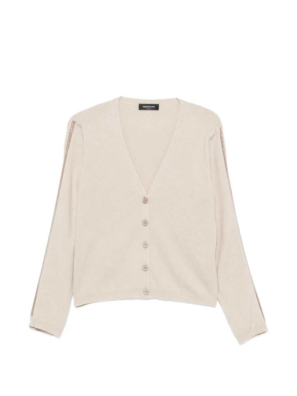 Fabiana Filippi bead-embellished V-neck cardigan - Toni neutri