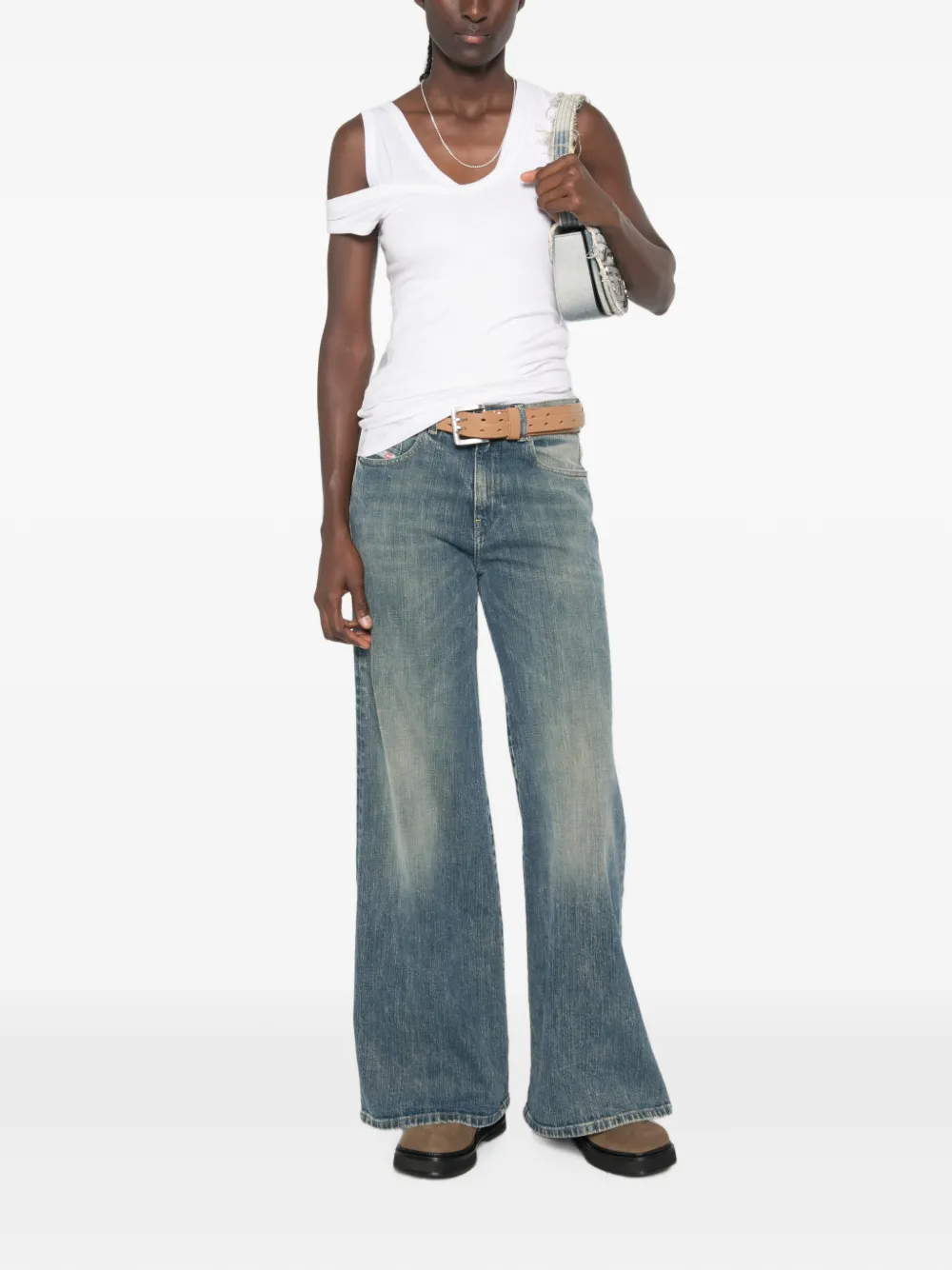 Diesel 1978 D-Akemi jeans met wijde pijpen Blauw