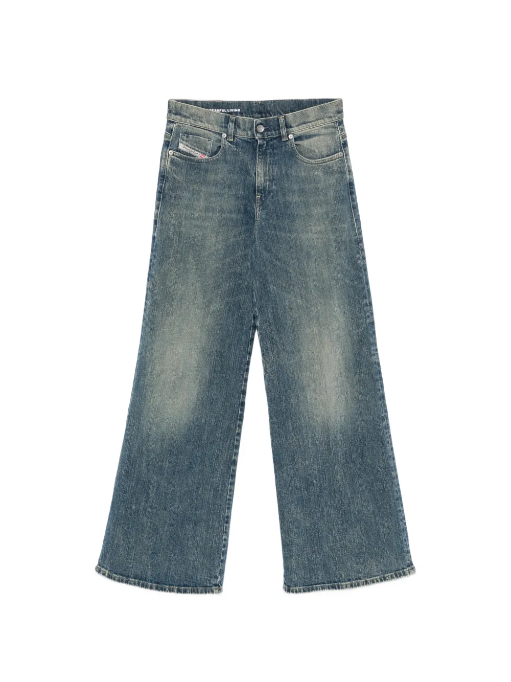Diesel 1978 D-Akemi faded wide-leg jeans - Blau