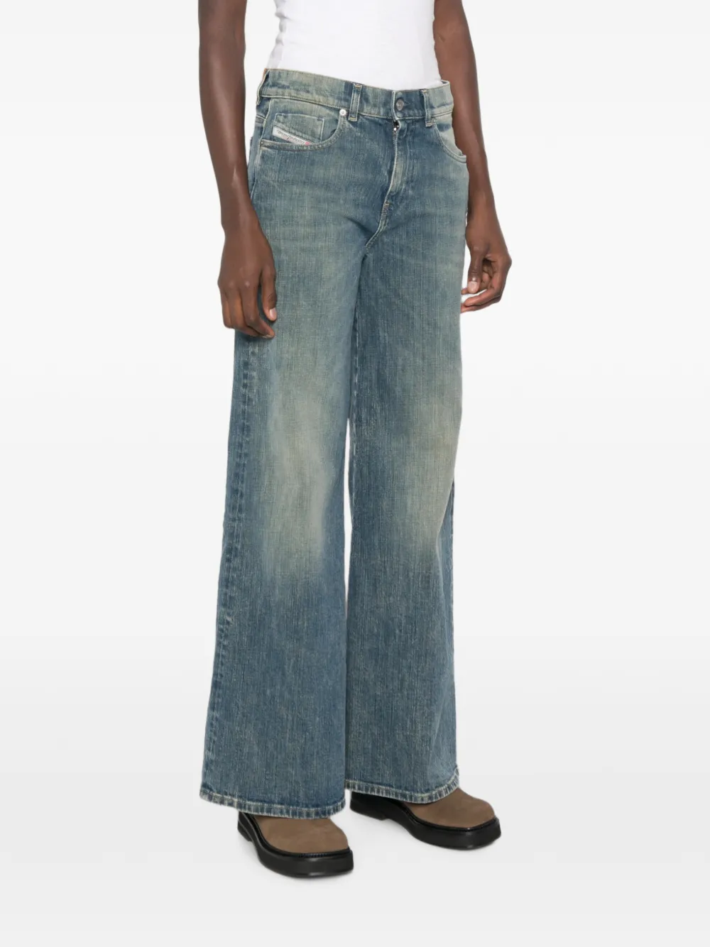 Diesel 1978 D-Akemi jeans met wijde pijpen Blauw