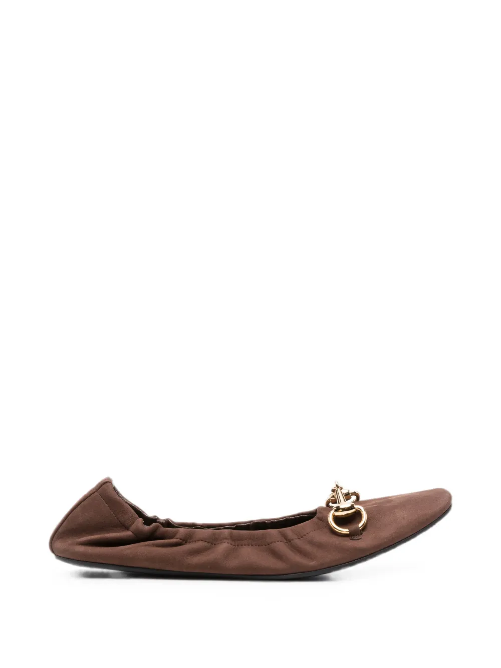 Gucci elasticated ballet flats - Marrone