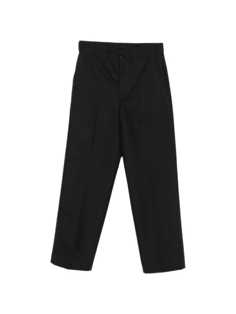 Prada pressed-crease logo-plaque trousers