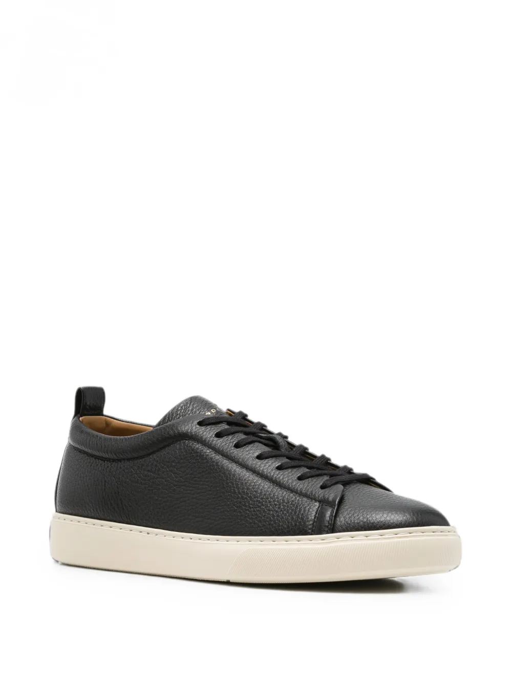 Henderson Baracco grainy-leather sneakers Zwart