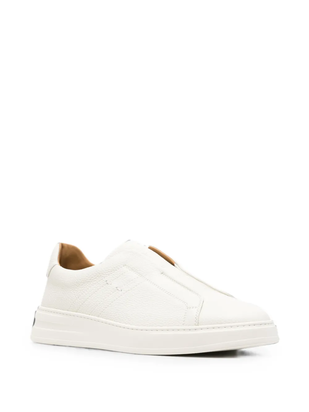 Henderson Baracco grainy leather sneakers Wit