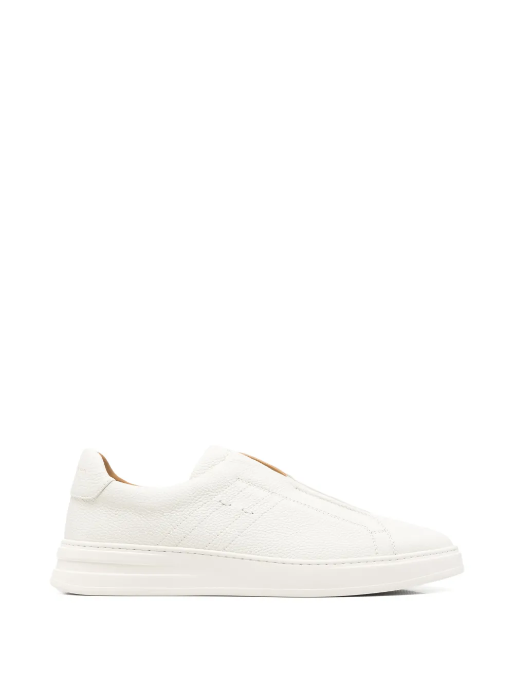 Henderson Baracco grainy leather sneakers | White | Image 1