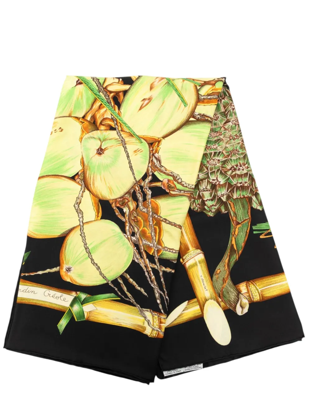 Hermès Pre-Owned 2000-2026 Jardin Creole Silk Scarf 90 scarves - Nero