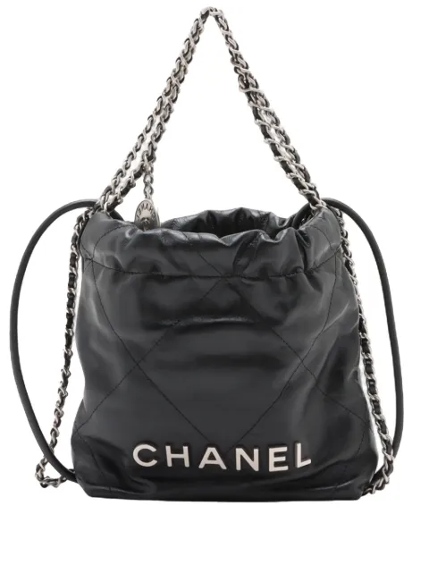CHANEL Pre-Owned 2021-2026 Mini Shiny Calfskin 22 Handbag satchel