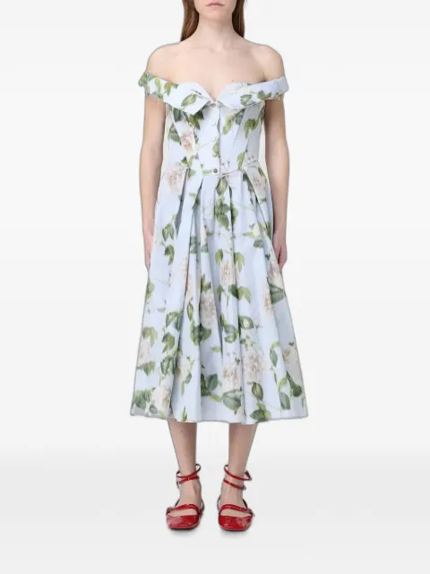 Antonio Marras floral-print off-shoulder midi dress