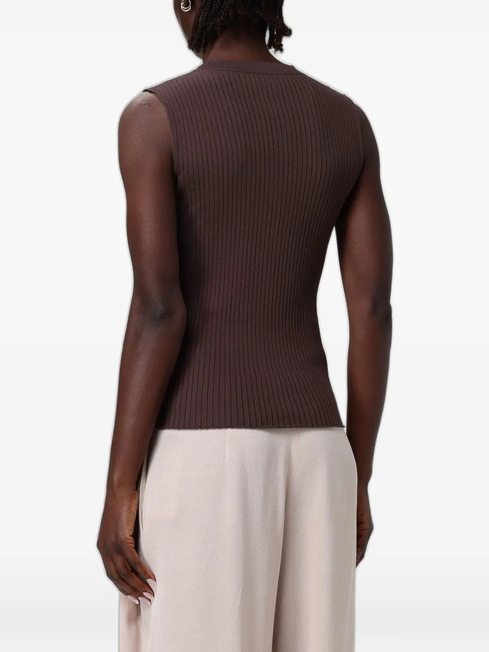 Antonio Marras Ribgebreid gilet Bruin