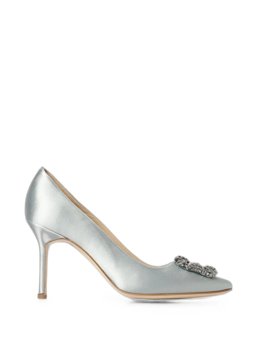 Manolo Blahnik Hangisi jewel-buckle pumps Blauw