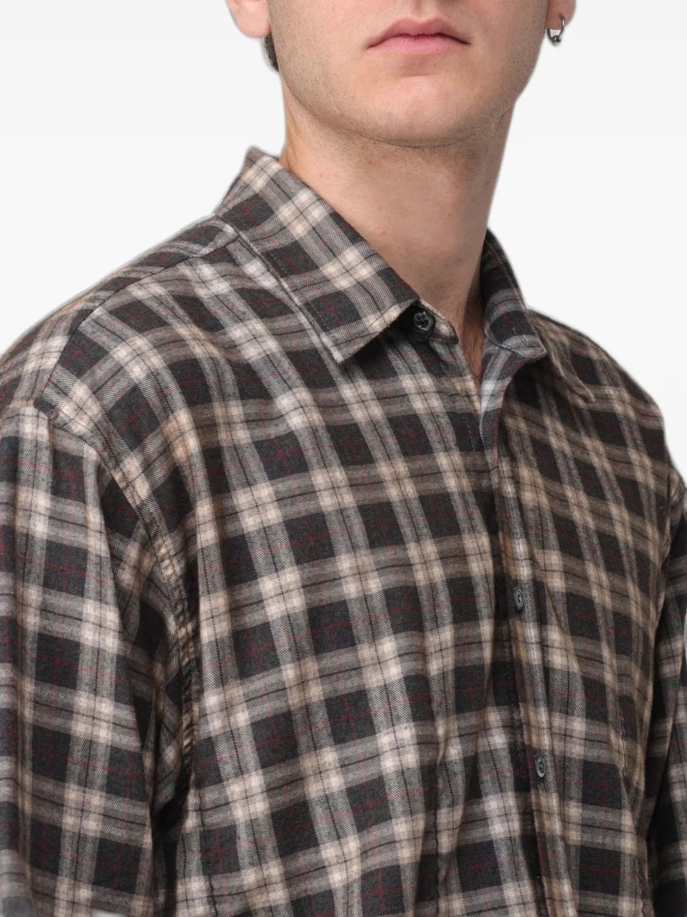DSQUARED2 x Magliano Butch geruit overhemd met gestrikte hals Bruin