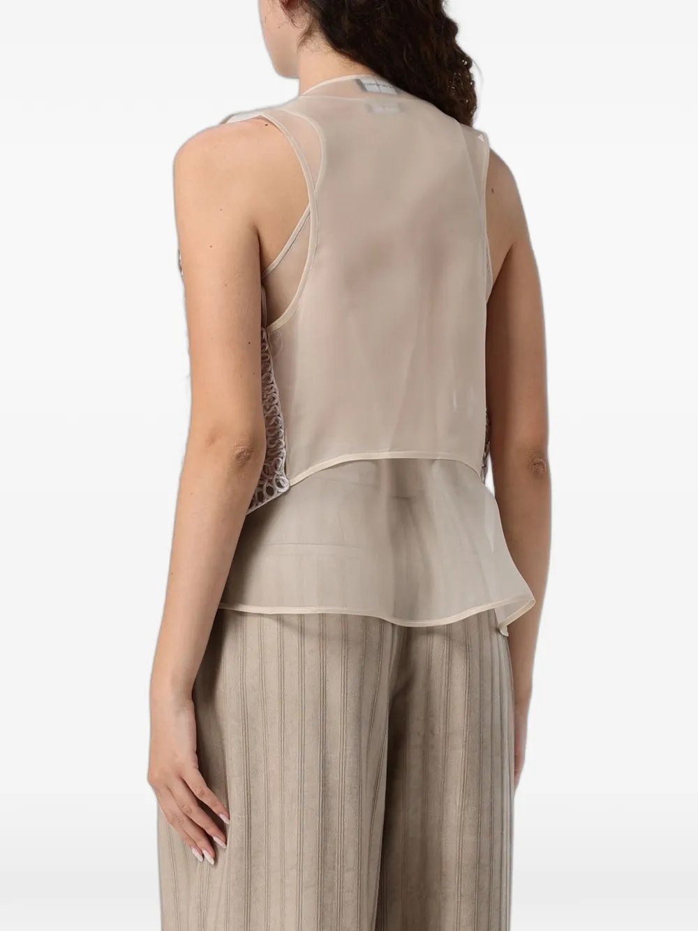 Emporio Armani Gehaakte asymmetrische bodywarmer Wit