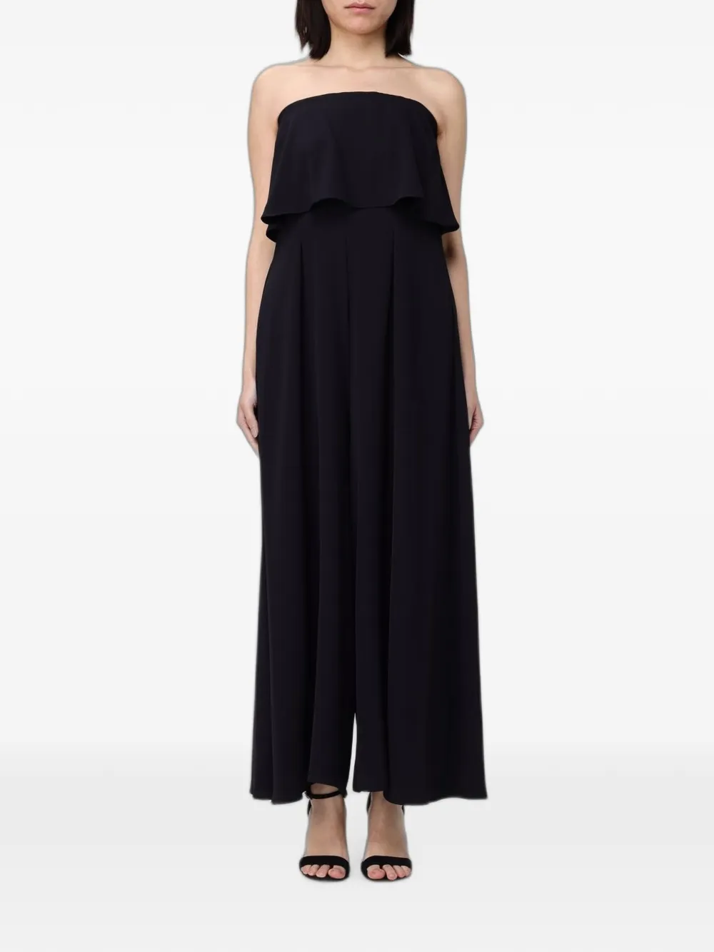 Hanita strapless ruffled jumpsuit - Nero