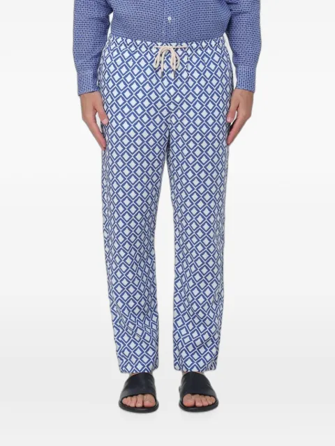 PENINSULA SWIMWEAR geometric-print linen trousers