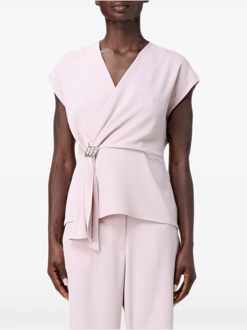 Hanita buckle-detail wrap-style top - Rosa