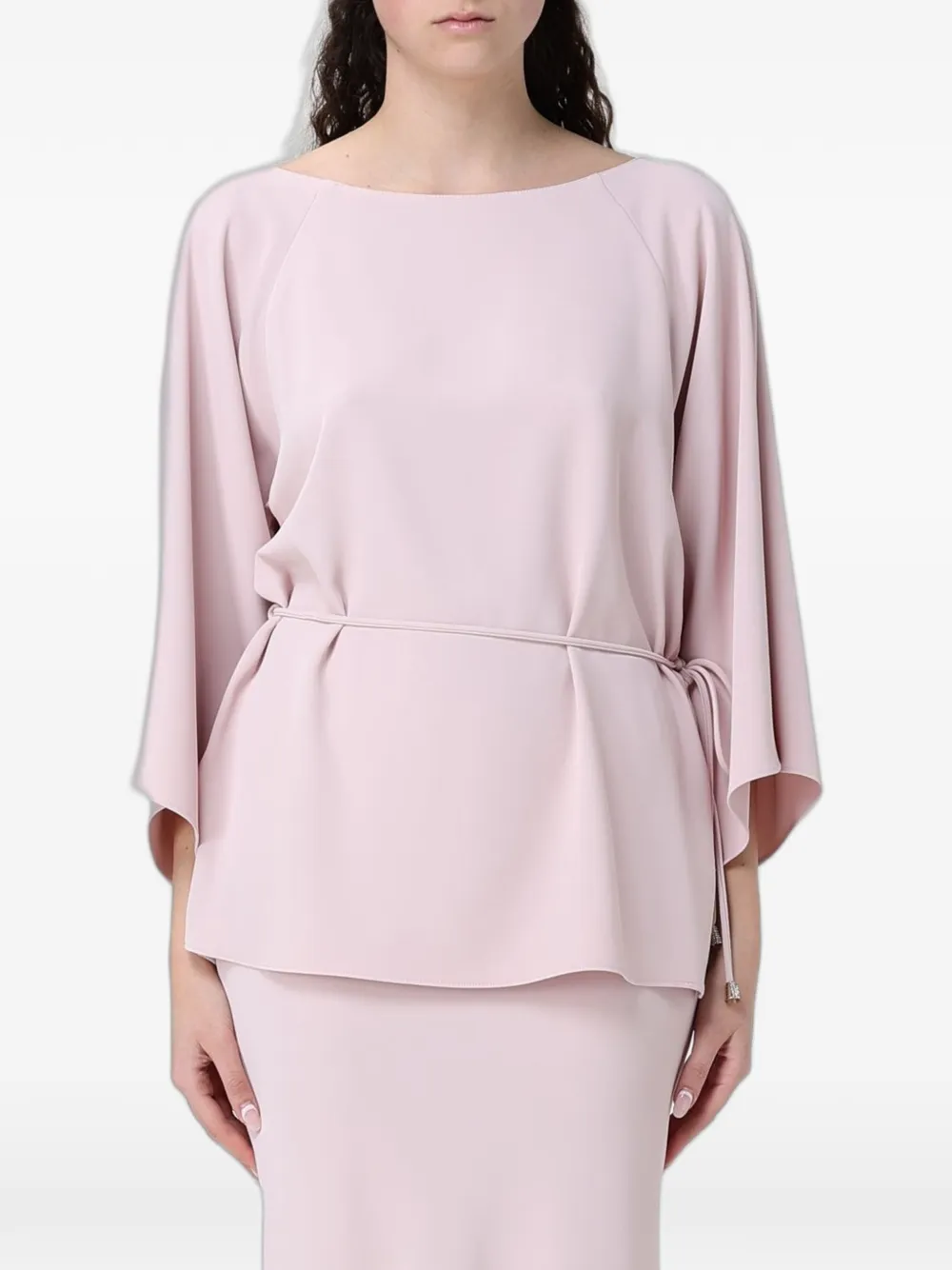 Hanita belted slit-sleeve blouse - Rosa