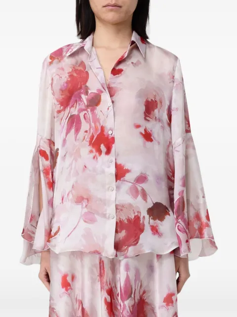 Hanita floral-print bell-sleeve shirt