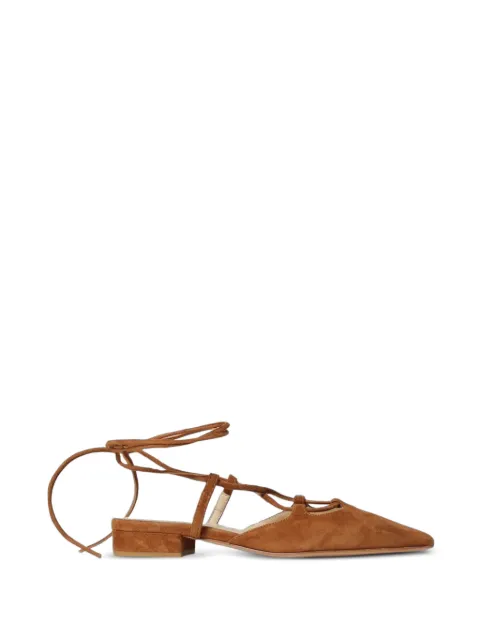 Anna F. suede pointed-toe ballet flats