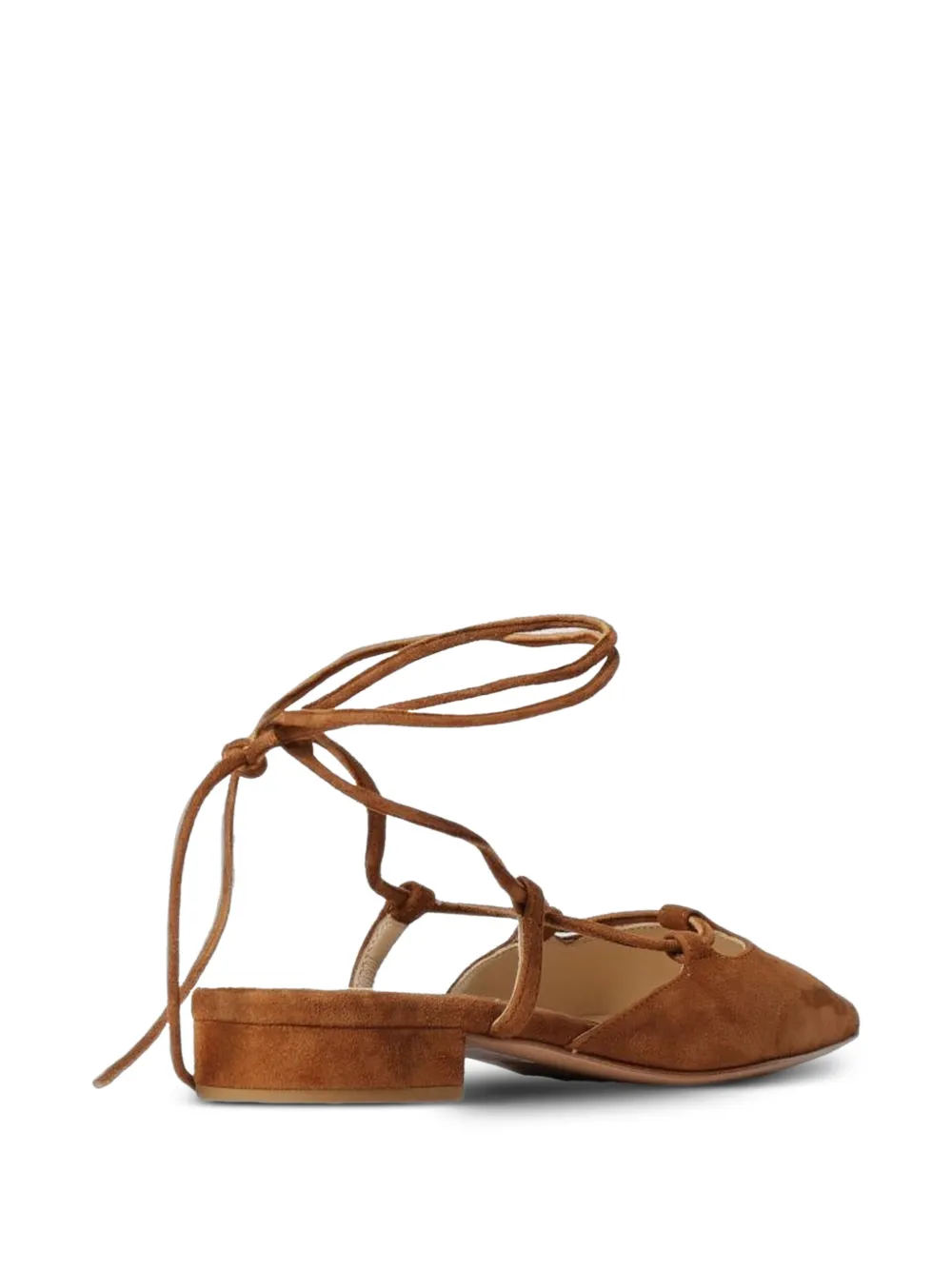 Anna F. suede pointed-toe ballet flats Bruin