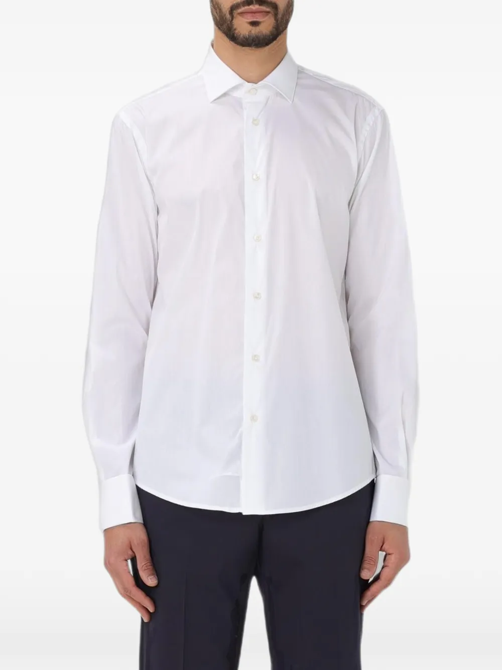 Brian Dales spread-collar button-up shirt - Bianco