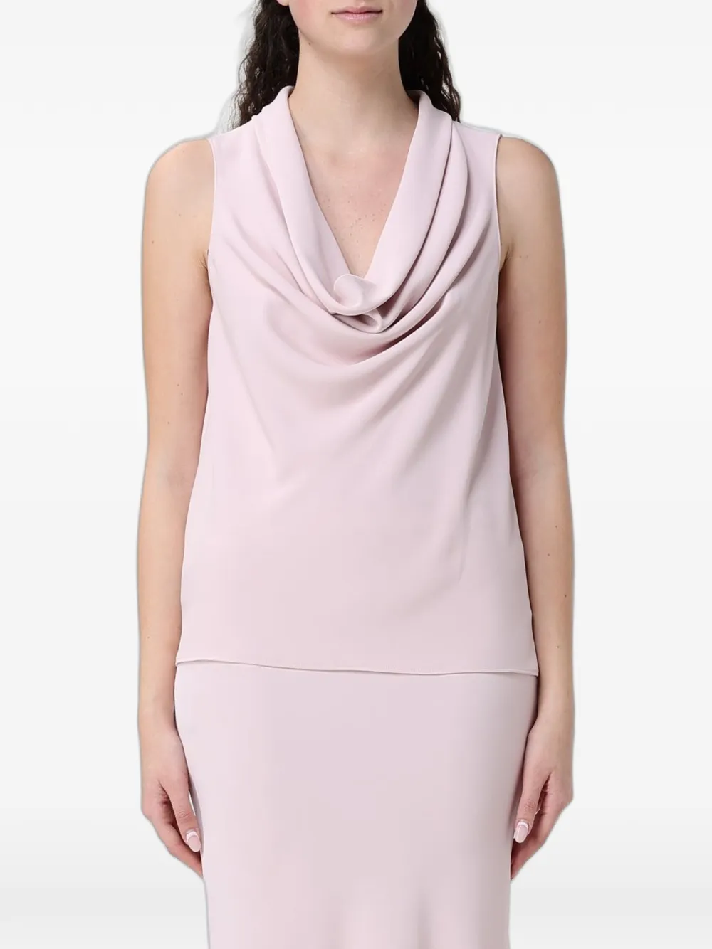 Hanita cowl-neck sleeveless top - Rosa