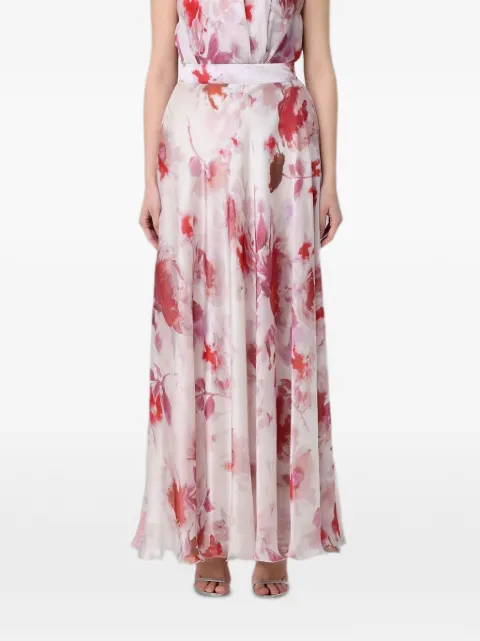 Hanita floral-print chiffon skirt