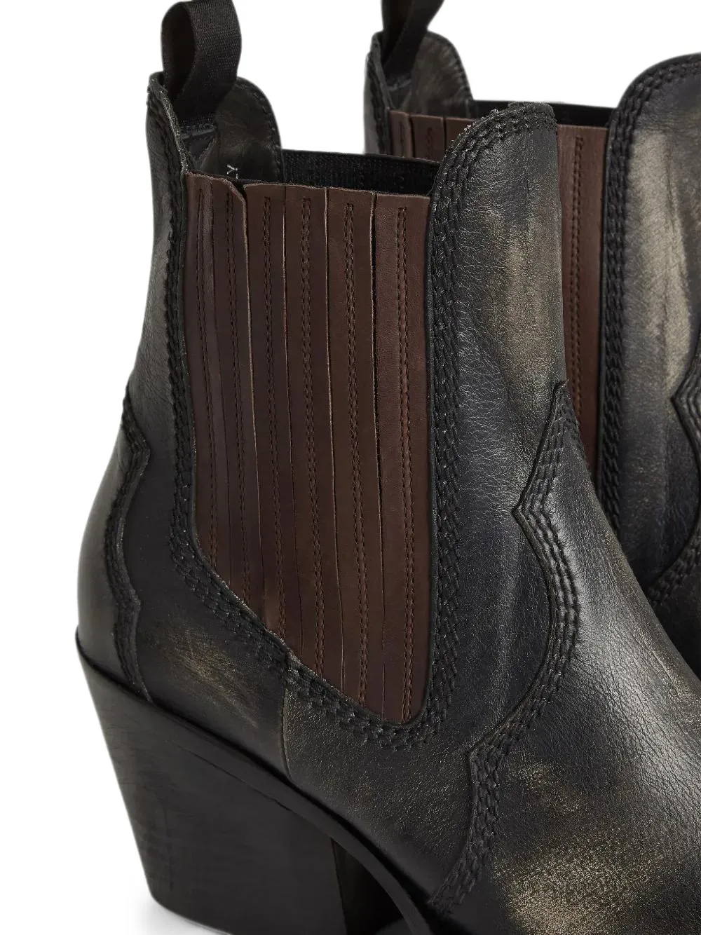 Magliano X DSQUARED2 distressed leather ankle boots Zwart
