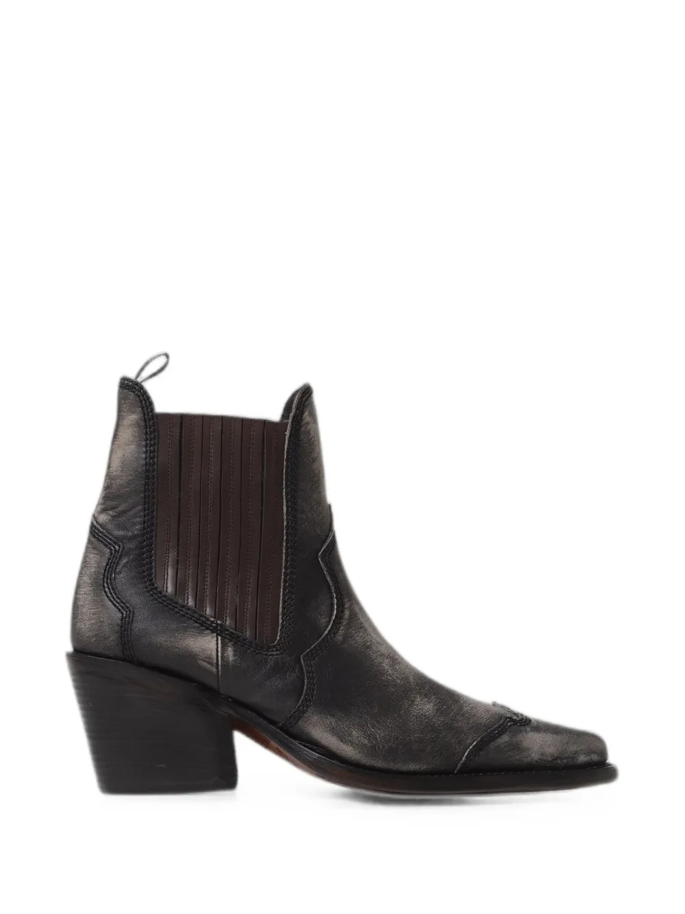 Magliano X DSQUARED2 distressed leather ankle boots Zwart