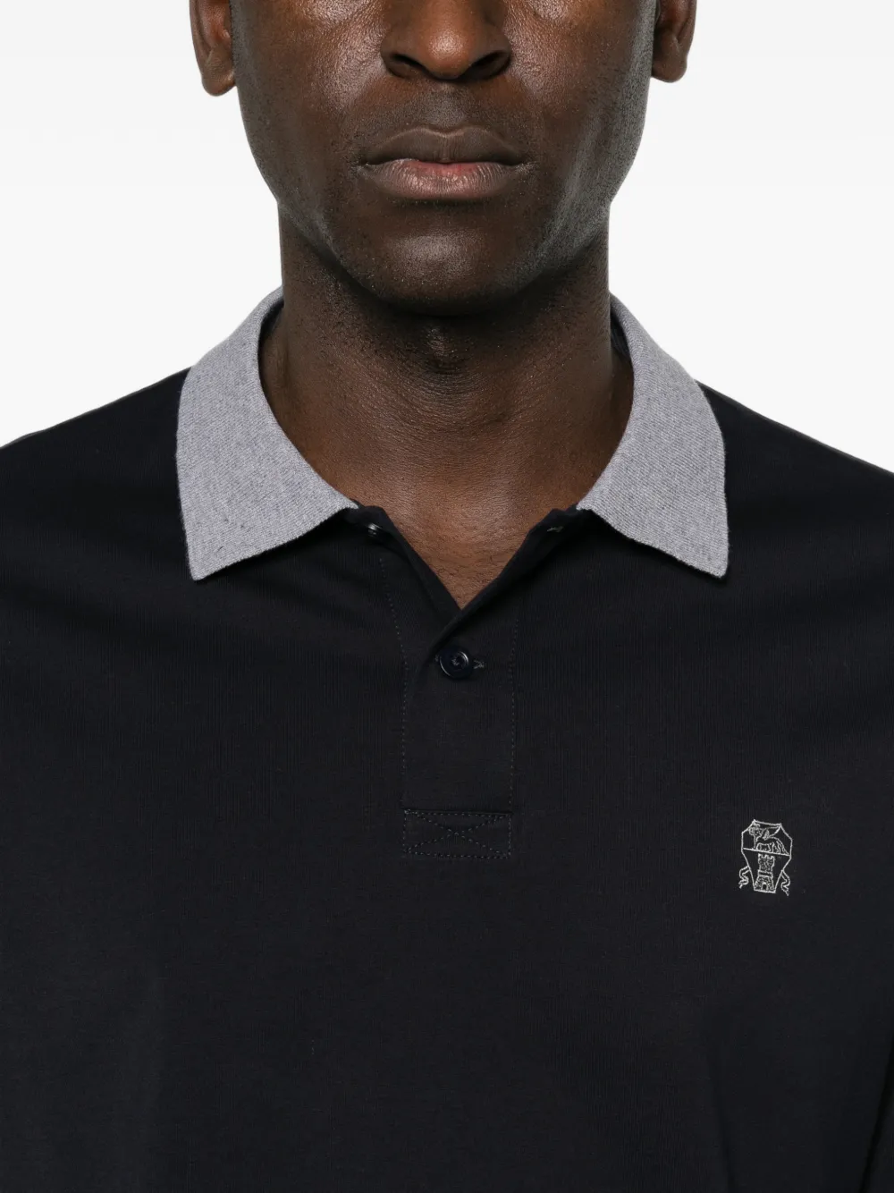 Brunello Cucinelli Poloshirt met lange mouwen Blauw